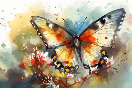 蝴蝶在花丛中飞舞背景图片