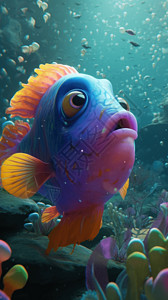 海底世界多彩的鱼类背景图片