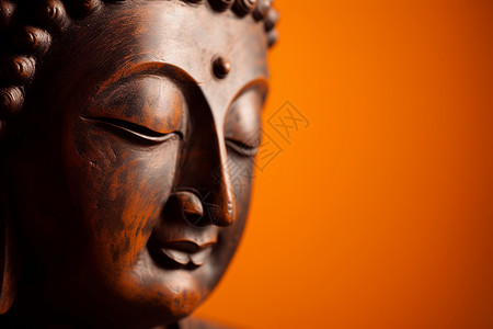 佛陀雕塑特写图背景图片