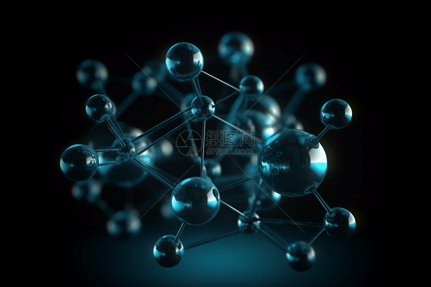 黑暗背景下的氢分子图片