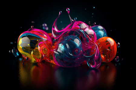 色彩抽象液体背景图片