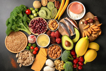 蔬菜组合健康食品营养组合概念图设计图片