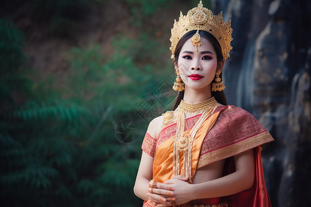 穿着传统服饰的女性人物图片