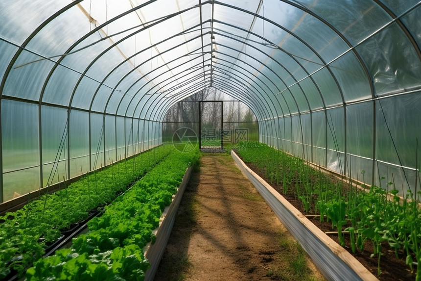 温室中种植蔬菜图片