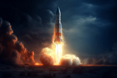 由燃料驱动发射的火箭背景图片