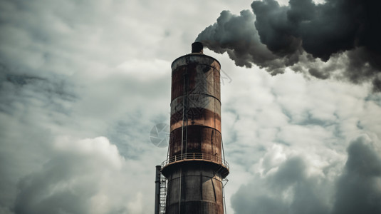 工厂排放工业工厂烟囱设计图片