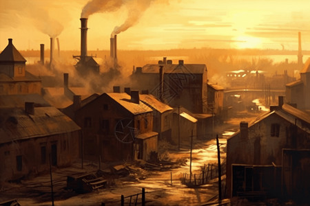 历史久远的工厂背景图片