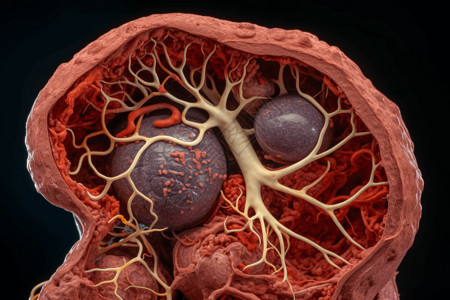 脾脏内部结构图设计图片