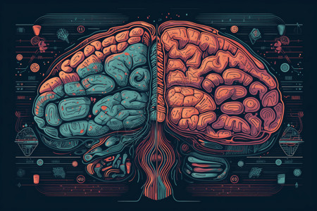 大脑分区结构图背景图片