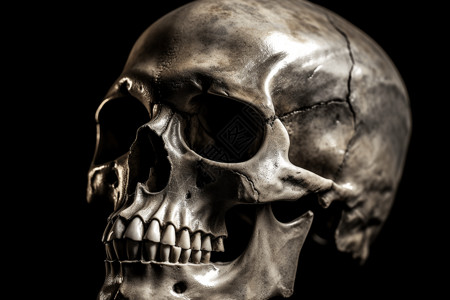3D人体模型3d合成的人类头骨背景