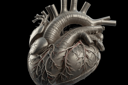 人类心脏的3D合成图背景图片