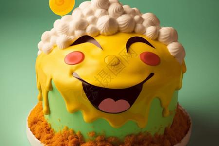 甜品卡通哈哈大笑的蛋糕背景