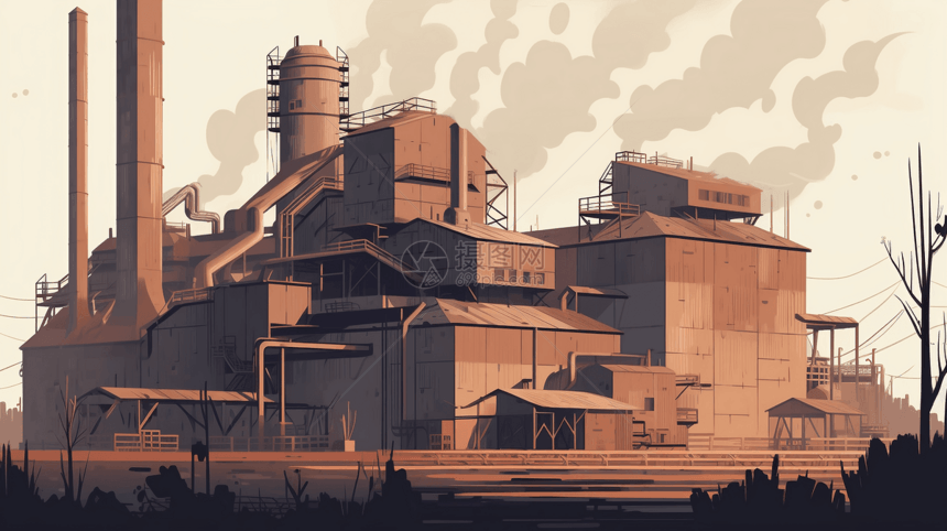 大型造纸厂概念插图图片