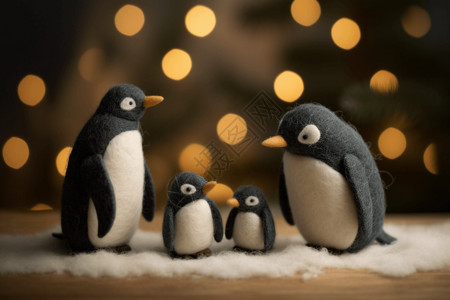 可爱小企鹅可爱的羊毛企鹅玩偶背景
