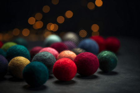 彩色羊毛毡圣诞饰品背景图片