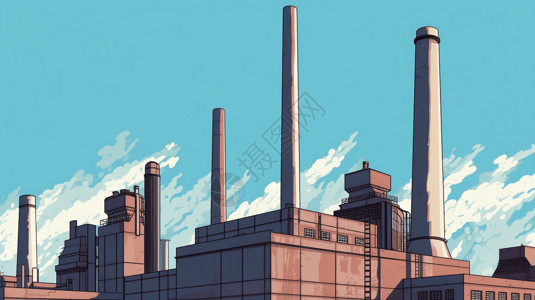 工业化工厂排放气体插图图片