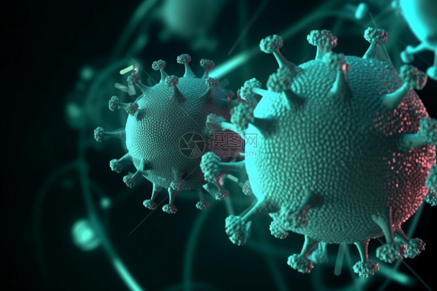 病毒细胞颗粒dna链的概念图图片
