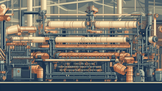 工业纺织厂的艺术插图图片