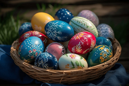 彩色花纹图案复活节彩蛋背景