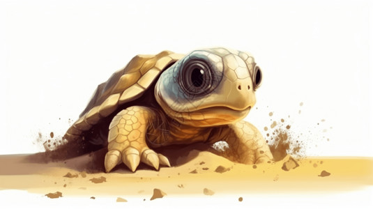 一只好奇的小乌龟背景图片