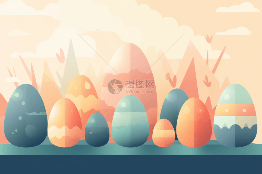 复活节色彩鲜艳的彩蛋图片