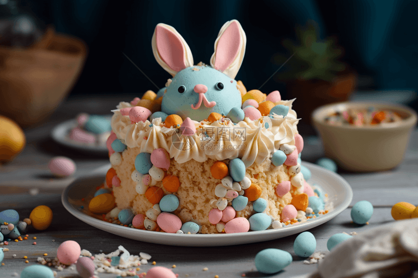 精美的复活节兔子蛋糕图片