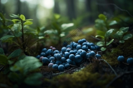 蓝莓种植园特写图背景