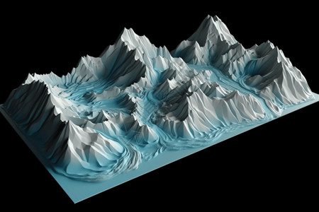 海洋中漂流的冰川粘土概念模型高清图片
