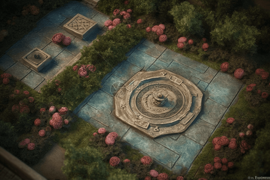 玫瑰种植园的3D黏土模型图片