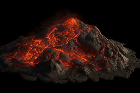 火山流出的熔岩创意模型设计图片