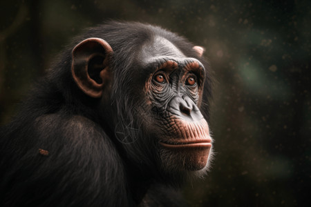丛林里黑猩猩背景图片