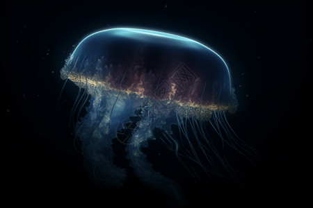 深海里水母背景图片