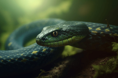 森林的蛇眼睛高清图片素材