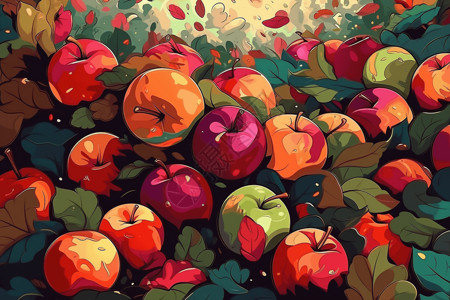 新鲜的红苹果背景图片