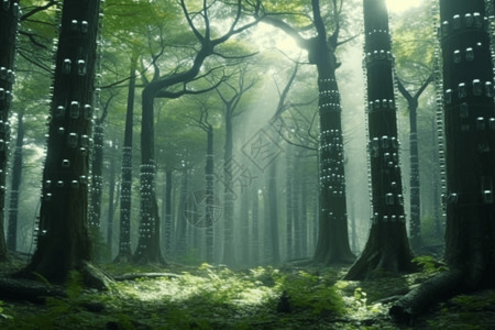 二次元森林背景图片