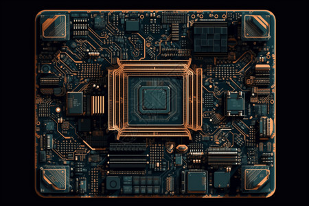 中央处理器内部复杂的电路和布线图片