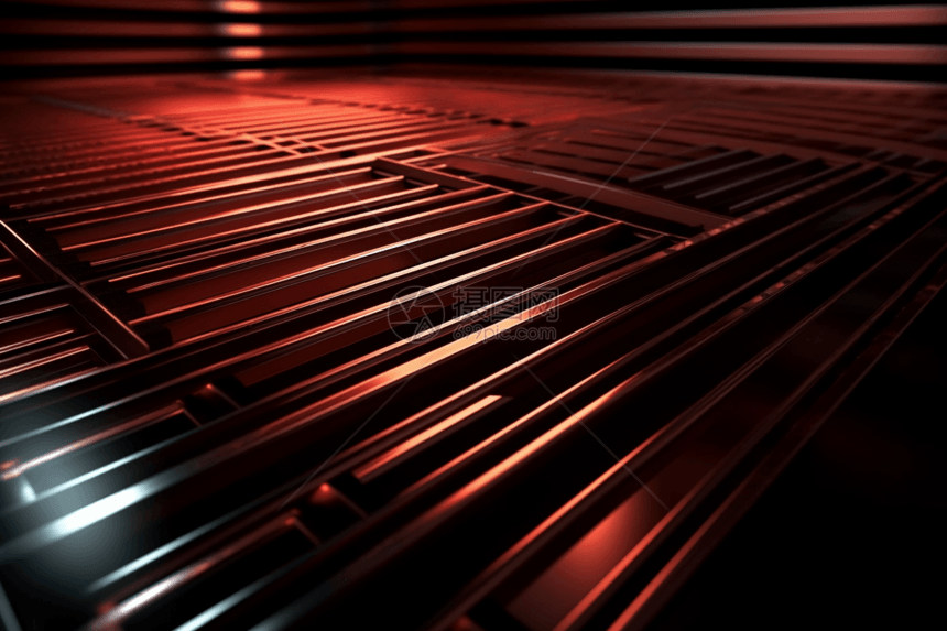 散热器的散热片:抽象技术背景图片
