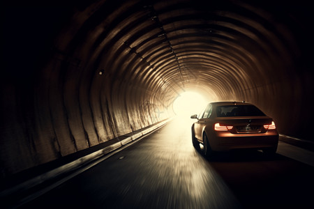 驶过隧道的汽车背景图片