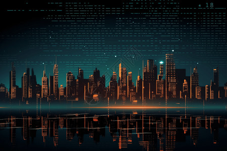 未来城市天际线背景图片