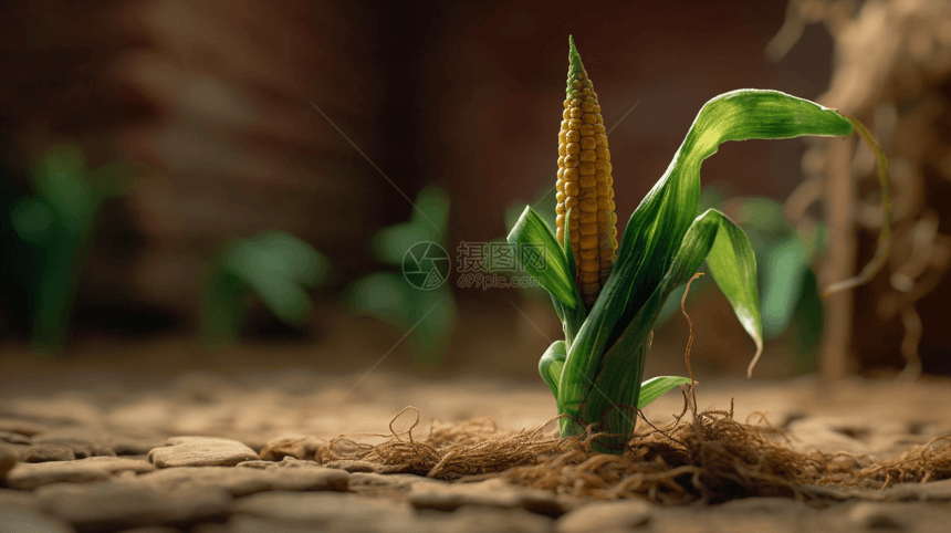 转基因玉米的3D黏土模型图片