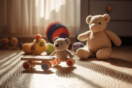 婴儿小熊玩具背景图片