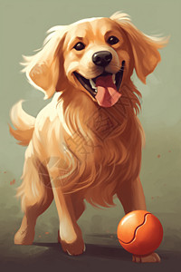 一只金毛猎犬背景图片