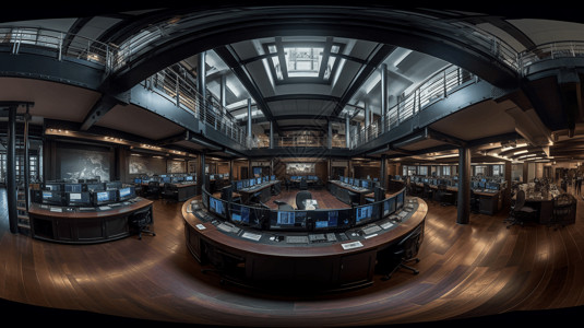 室内360度全景图360度全景图的交易大厅背景