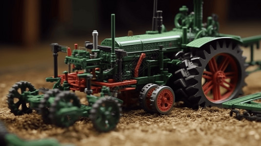 农业设备黏土模型背景图片