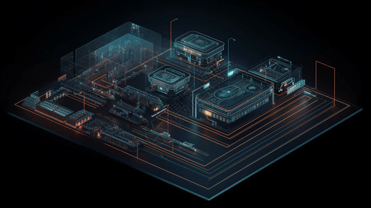 自动交易系统的3D概念图背景图片