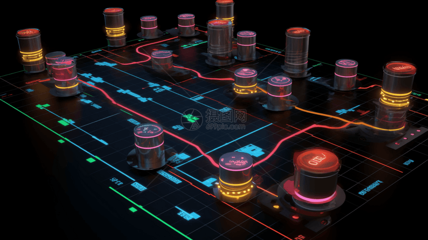 交易警报系统的3D概念图图片
