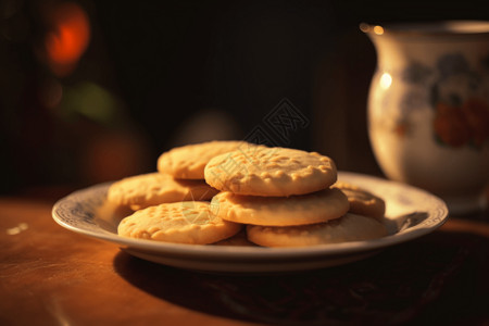 美味脆饼的饼干图片