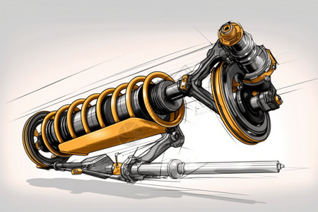 汽车悬架臂弹簧的概念插图高清图片