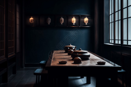 极简主义的茶馆设计背景图片