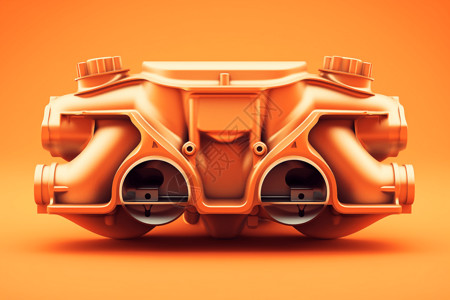 汽车进气歧管的3D概念图背景图片